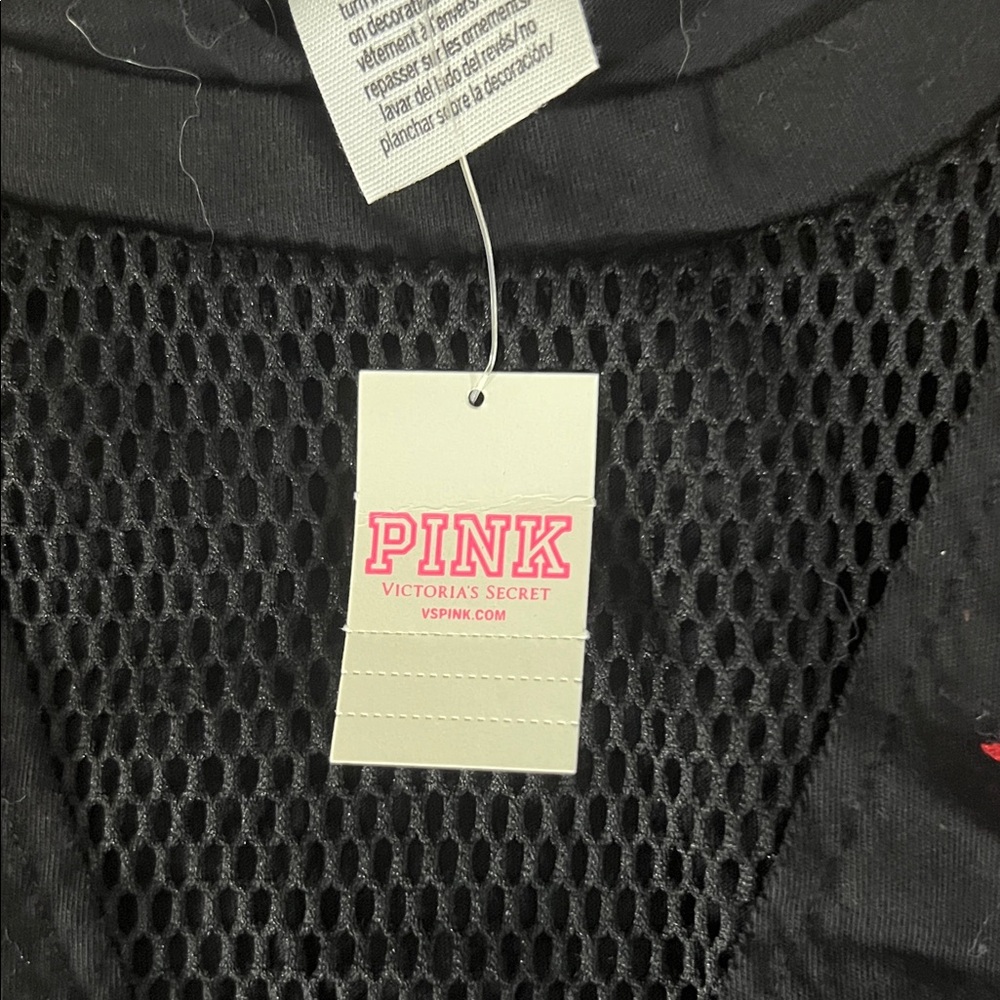 Victoria's Secret PINK Black Mesh Top - Picture 2 of 4
